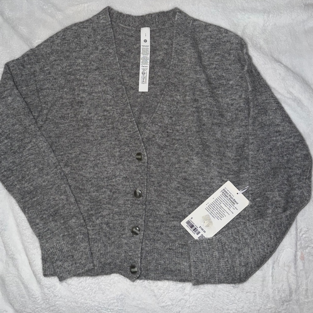 Lululemon NWT Gray Alpaca Wool-Blend Button Cardigan Sweater Women’s Size Small - Picture 10 of 10